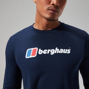 Men's Organic Big Logo Long Sleeve Tee Dark Blue