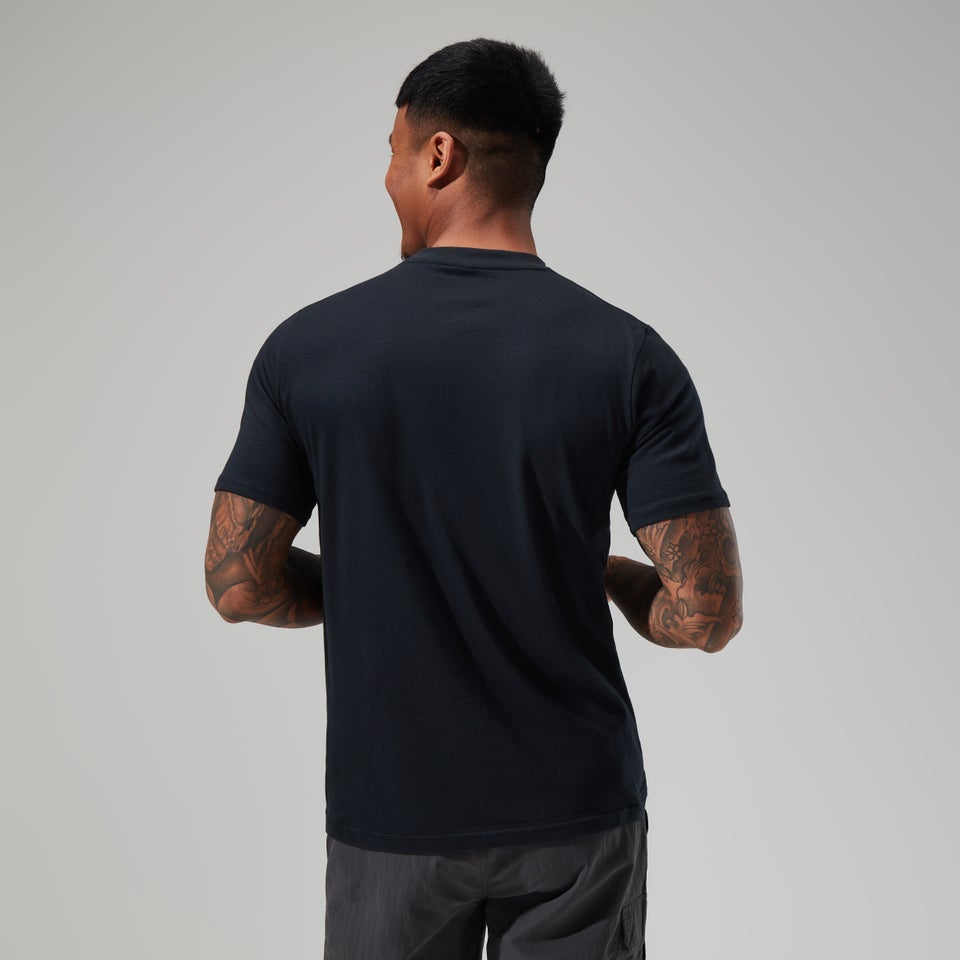 Men's Organic Big Colour Logo Super Stretch Tee Black