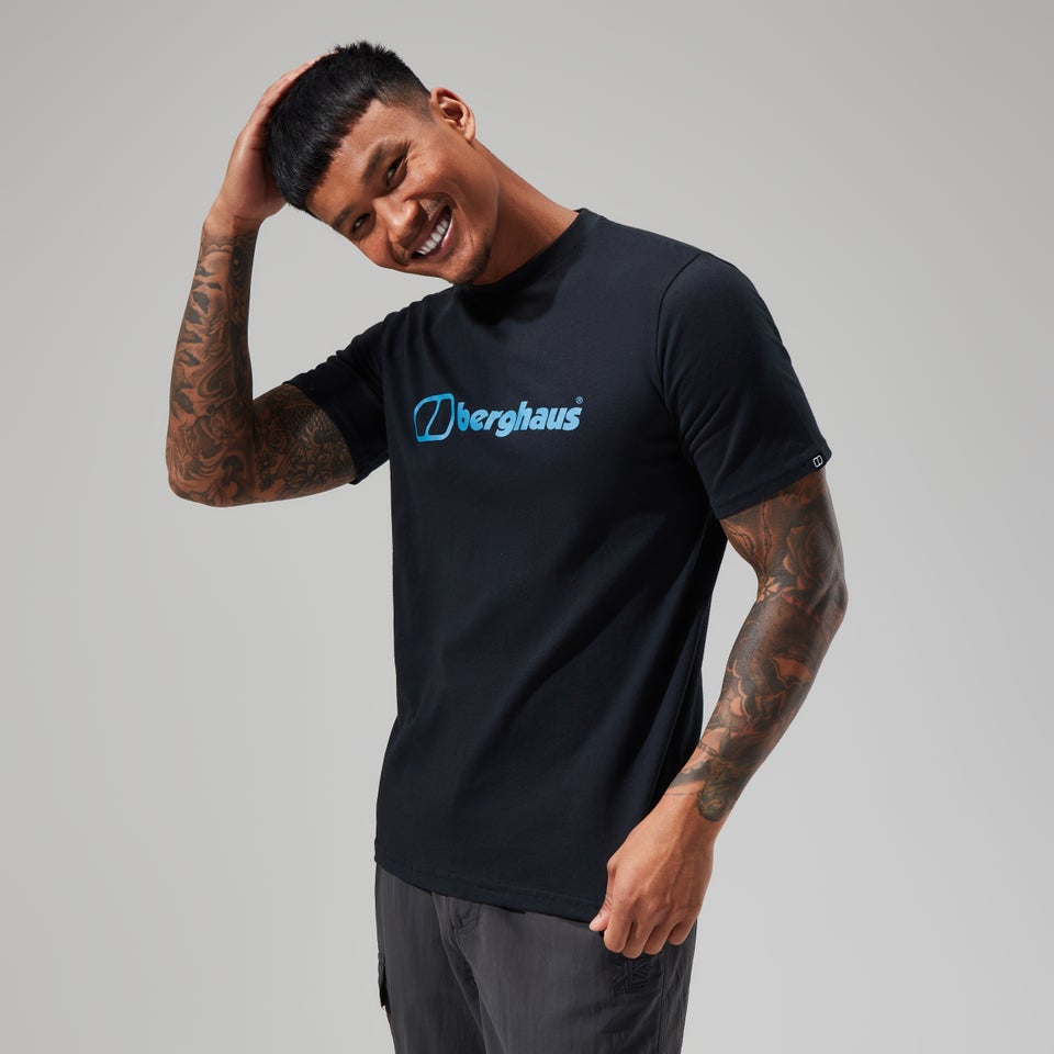 Men's Organic Big Colour Logo Super Stretch Tee Black