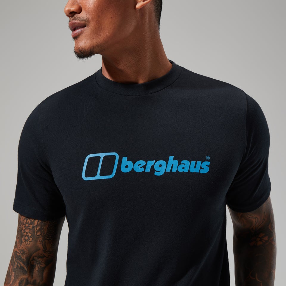 Men's Organic Big Colour Logo Super Stretch Tee Black