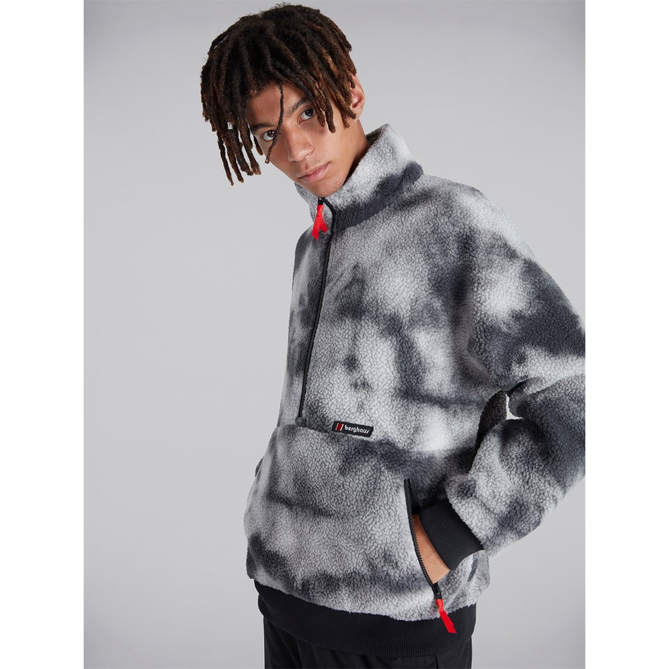 Unisex Polar 90 Printed Fleece Half Zip - Black / Grey