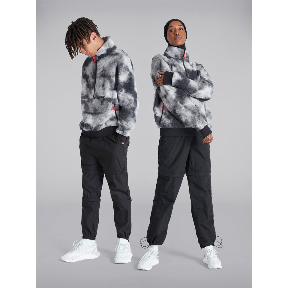 Unisex Polar 90 Printed Fleece Half Zip - Black / Grey