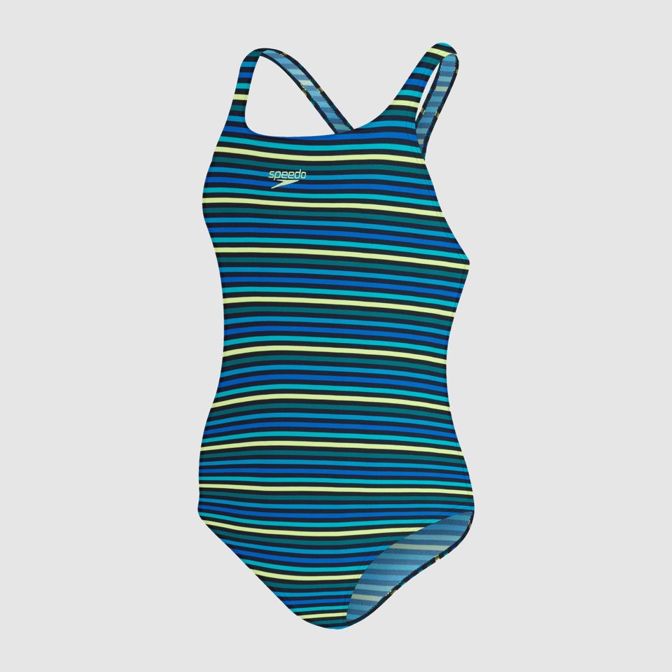 Printed Medalist Badeanzug Marineblau/Blau für Damen