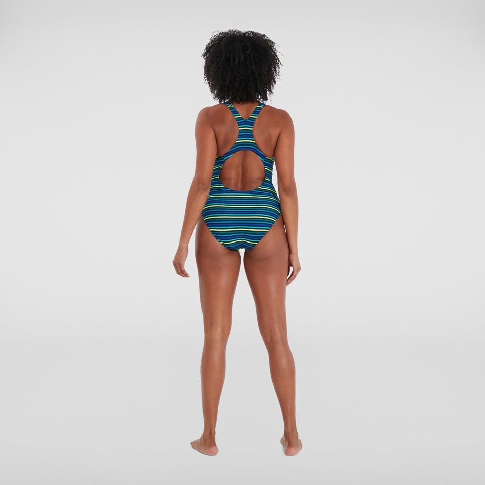 Printed Medalist Badeanzug Marineblau/Blau für Damen