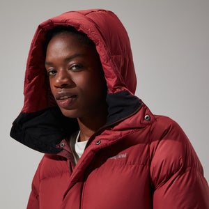 Women's Combust Reflect Long Jacket - Dark Red