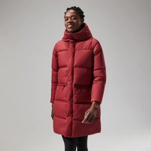 Women's Combust Reflect Long Jacket - Dark Red