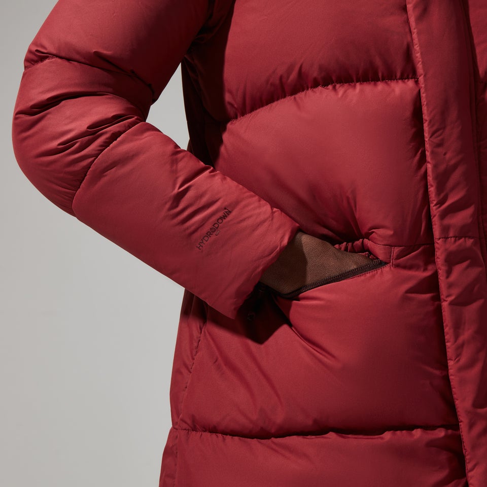 Women's Combust Reflect Long Jacket - Dark Red