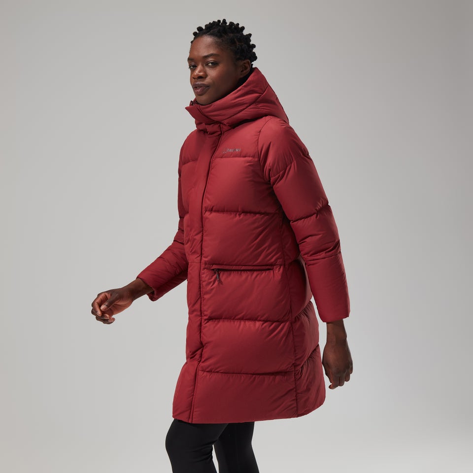 Women's Combust Reflect Long Jacket - Dark Red