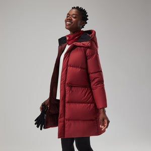 Women's Combust Reflect Long Jacket - Dark Red