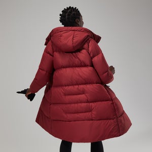 Women's Combust Reflect Long Jacket - Dark Red