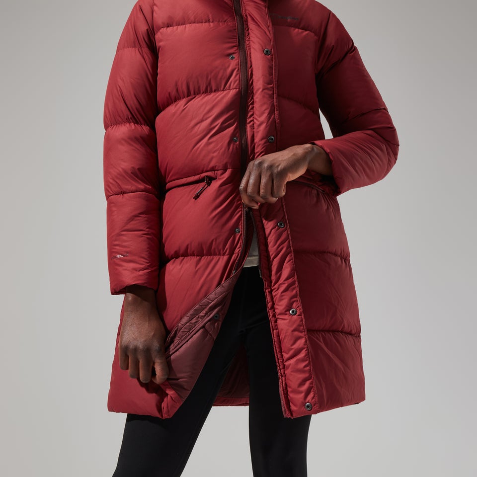 Women's Combust Reflect Long Jacket - Dark Red