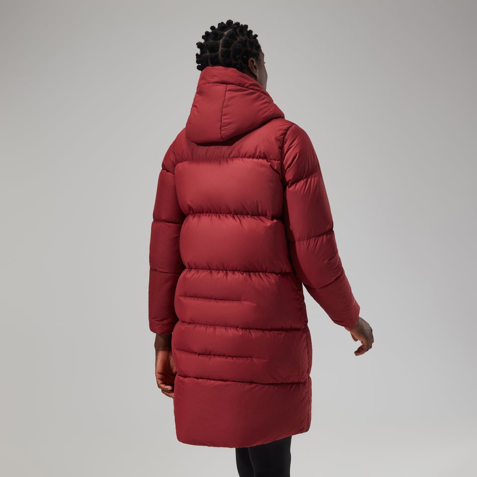 Women's Combust Reflect Long Jacket - Dark Red