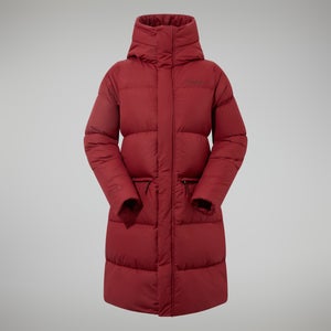 Women's Combust Reflect Long Jacket - Dark Red