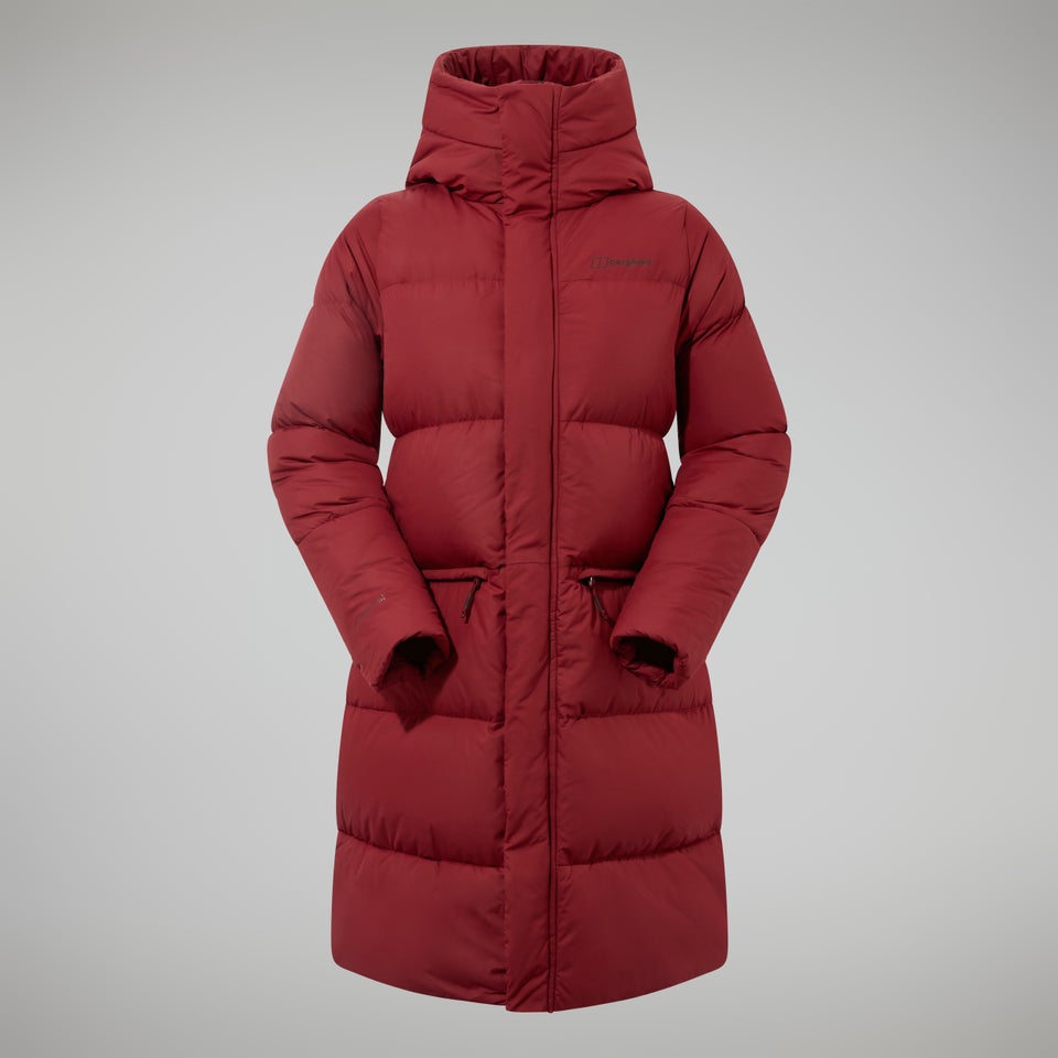 Women's Combust Reflect Long Jacket - Dark Red