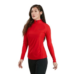 Women's 24/7 Long Sleeve Zip Base Layer - Red