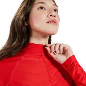 Women's 24/7 Long Sleeve Zip Base Layer - Red
