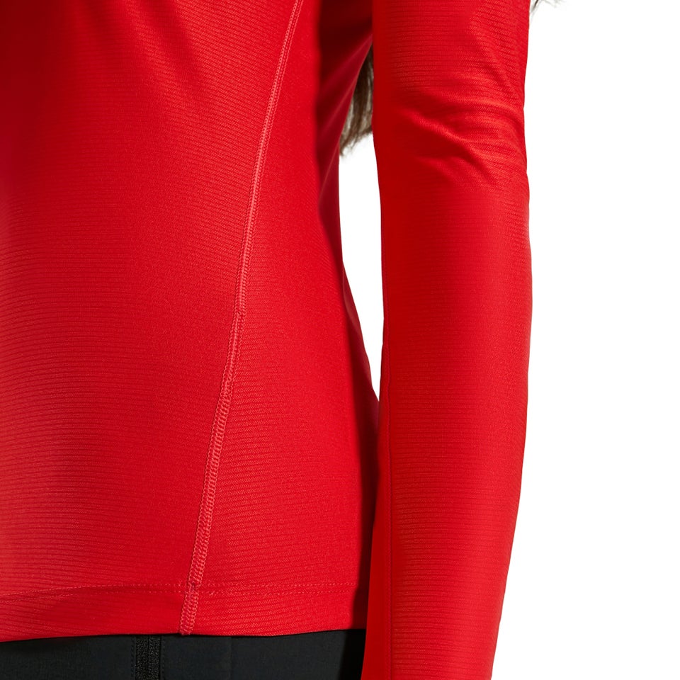 Women's 24/7 Long Sleeve Zip Base Layer - Red