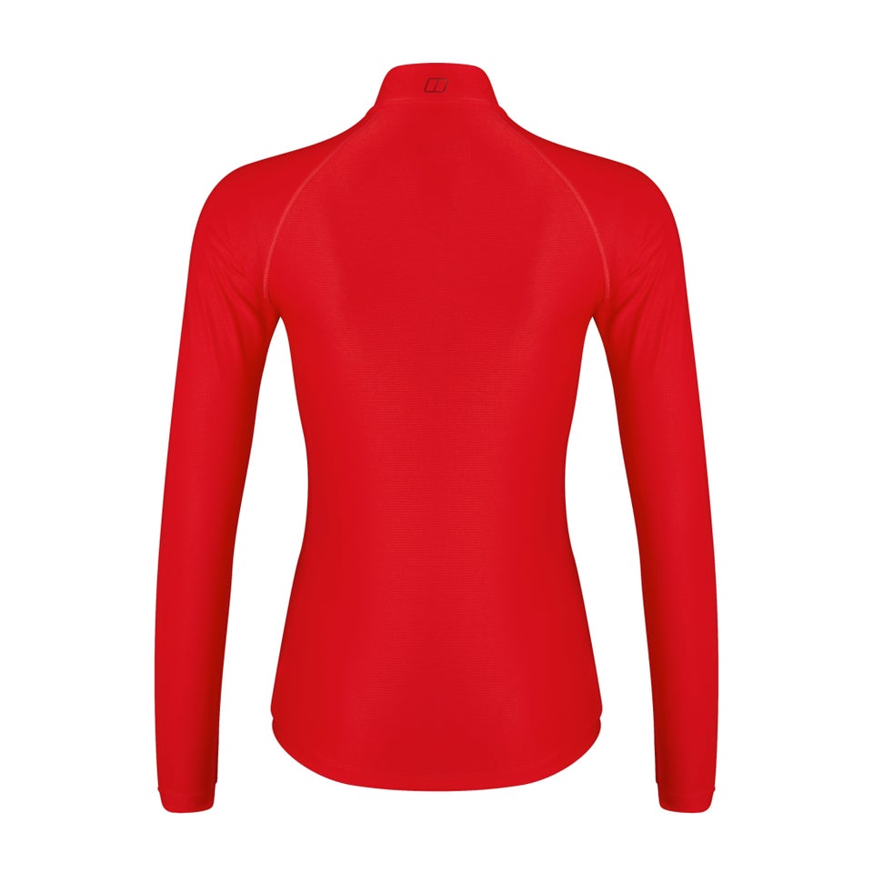 Women's 24/7 Long Sleeve Zip Base Layer - Red