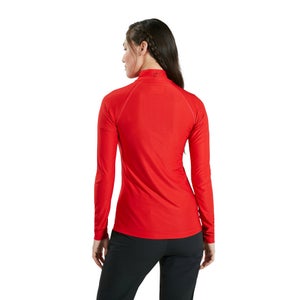 Women's 24/7 Long Sleeve Zip Base Layer - Red