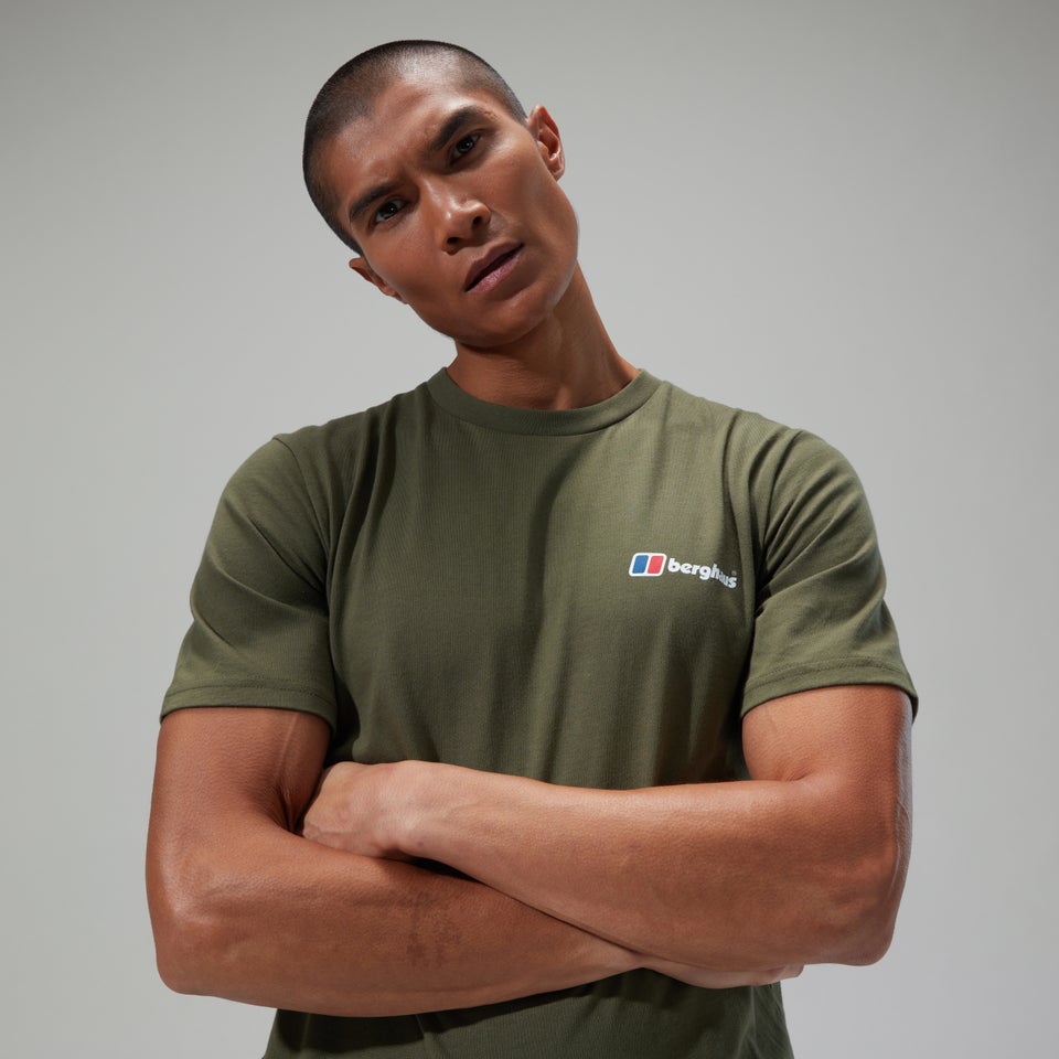 Men's Organic Front & Back Logo T-Shirt Green
