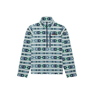 Unisex Prism Printed Trango Half Zip Fleece - Grey / Blue