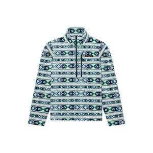 Unisex Prism Printed Trango Half Zip Fleece - Grey / Blue