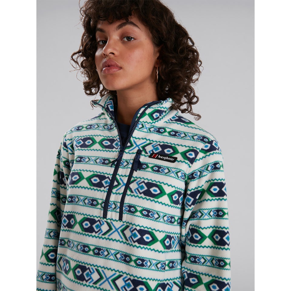Unisex Prism Printed Trango Half Zip Fleece - Grey / Blue