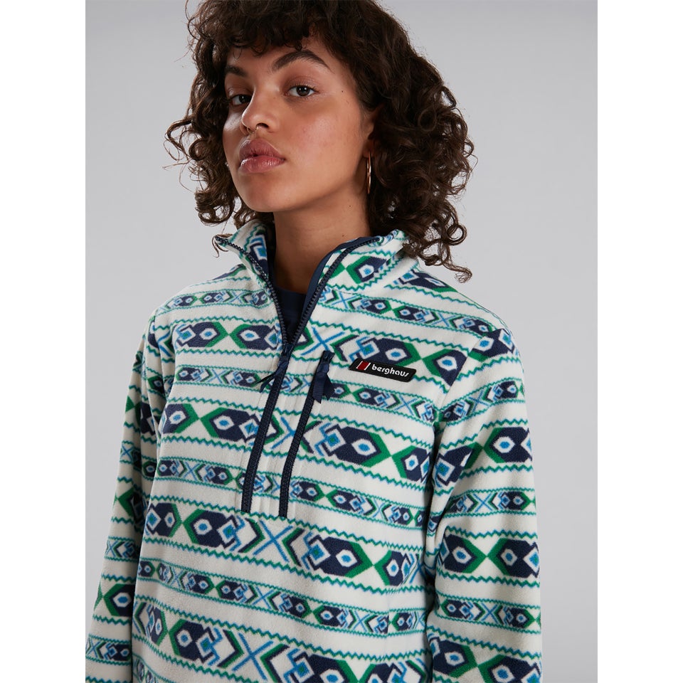 Unisex Prism Printed Trango Half Zip Fleece - Grey / Blue