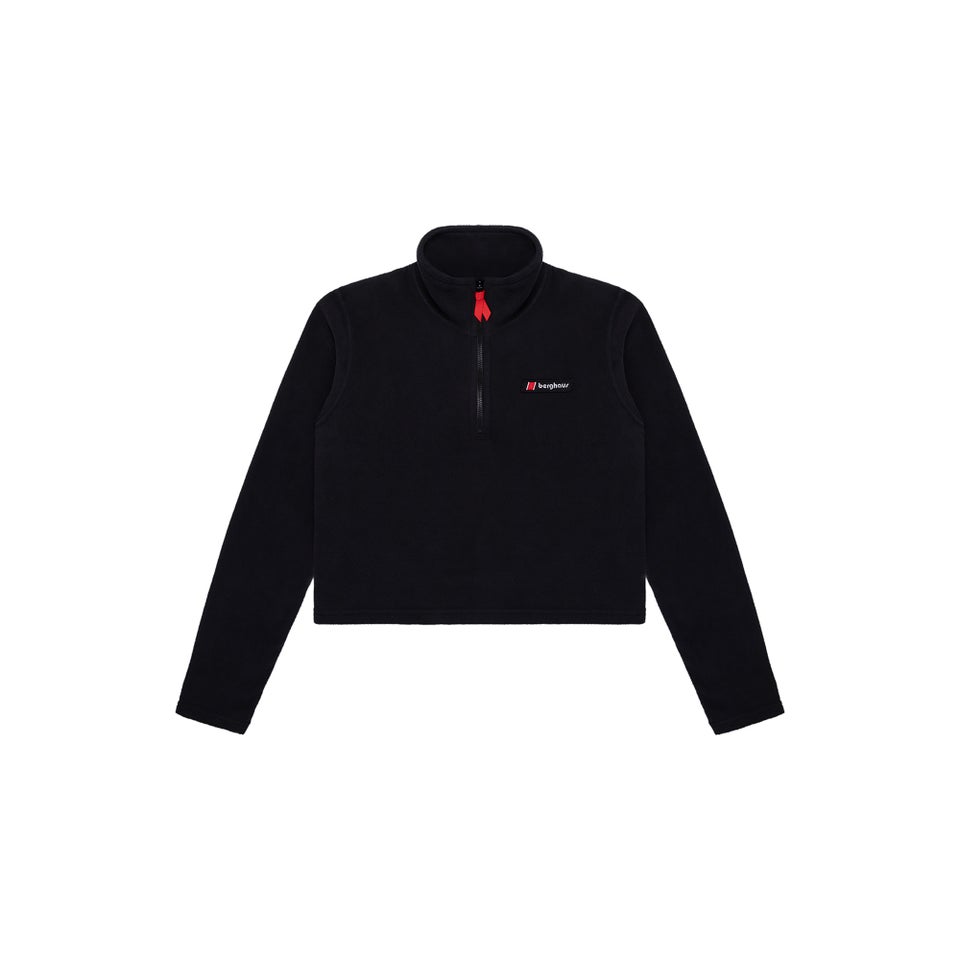 Women's Prism Crop Half Zip Fleece - Black