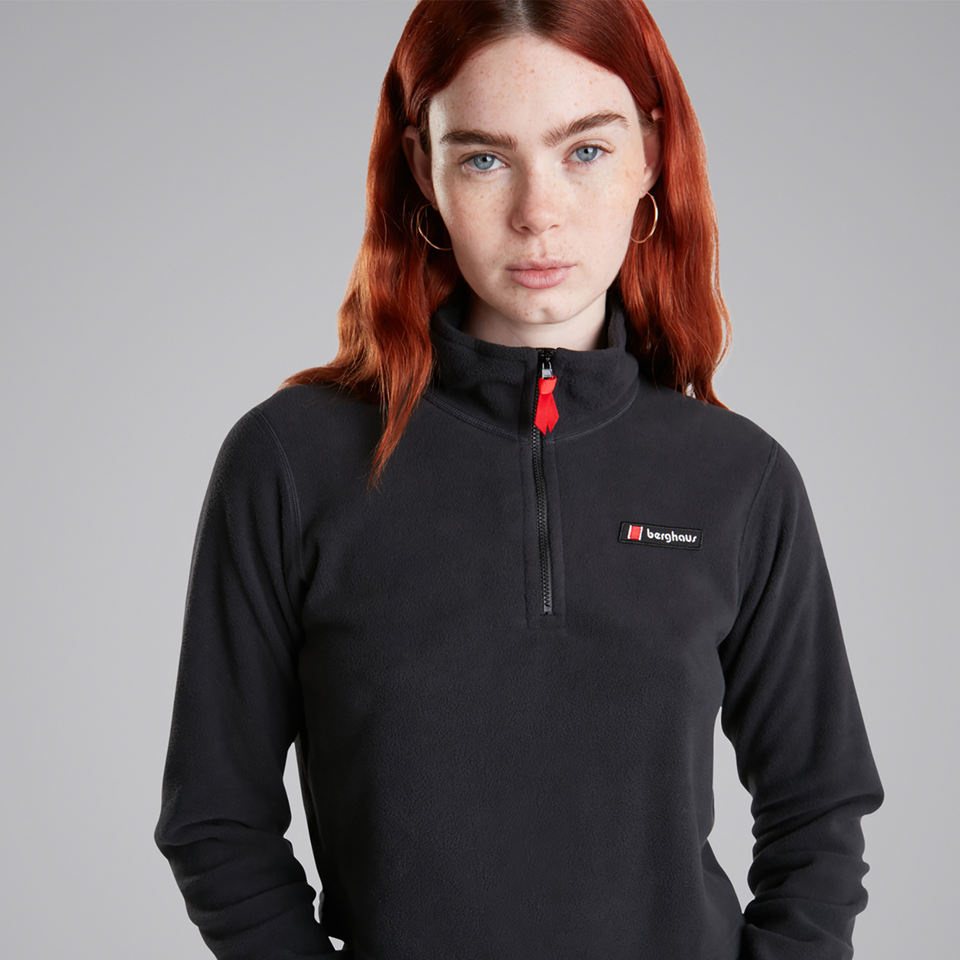 Women's Prism Crop Half Zip Fleece - Black