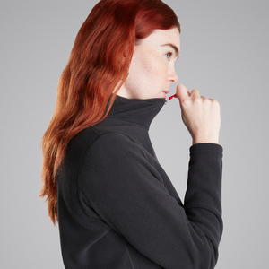 Women's Prism Crop Half Zip Fleece - Black