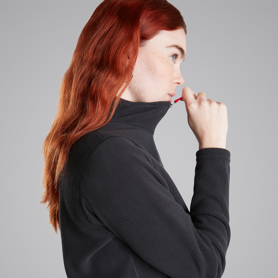 Women's Prism Crop Half Zip Fleece - Black