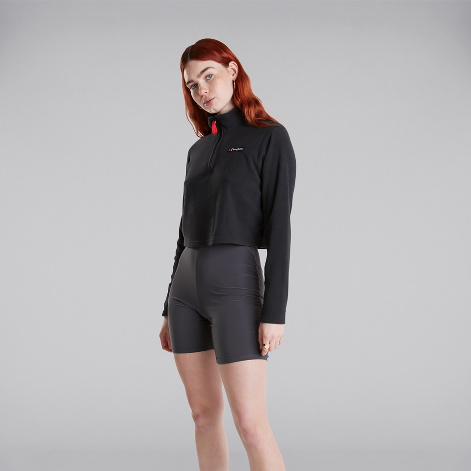 Women's Prism Crop Half Zip Fleece - Black