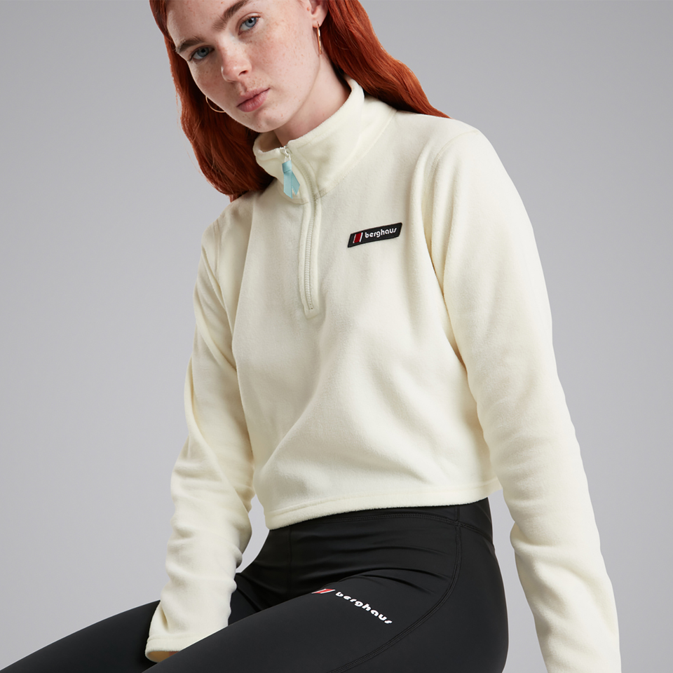 Women's Prism Crop Half Zip Fleece - Yellow