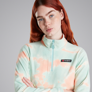 Women's Prism Crop Half Zip Fleece - Light Blue