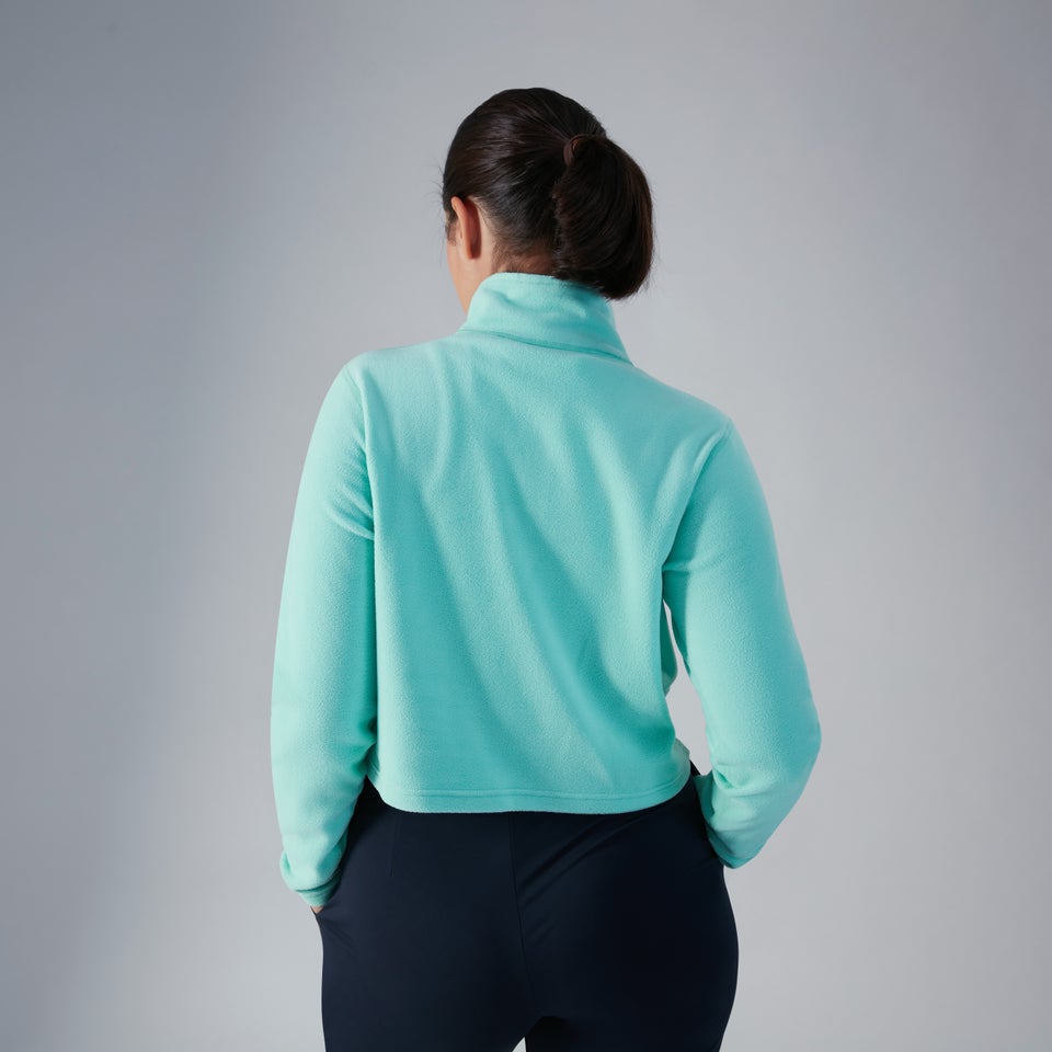 Women's Prism Crop Half Zip Fleece - Turquoise