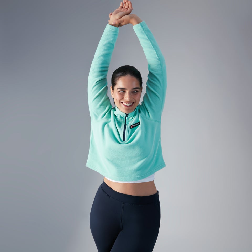Women's Prism Crop Half Zip Fleece - Turquoise