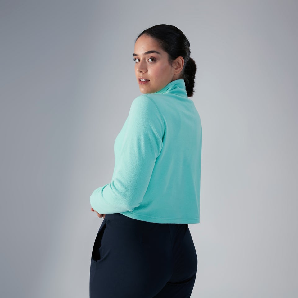 Women's Prism Crop Half Zip Fleece - Turquoise
