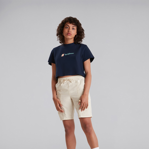 Women's Crop Short Sleeve Tee - Dark Blue