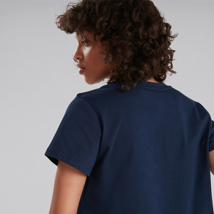 Women's Crop Short Sleeve Tee - Dark Blue