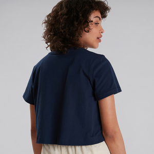 Women's Crop Short Sleeve Tee - Dark Blue