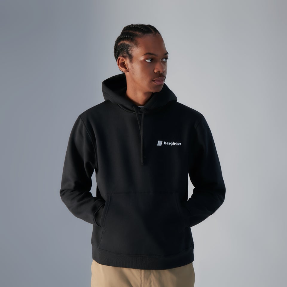 Unisex Heritage Back Print Hoody - Black