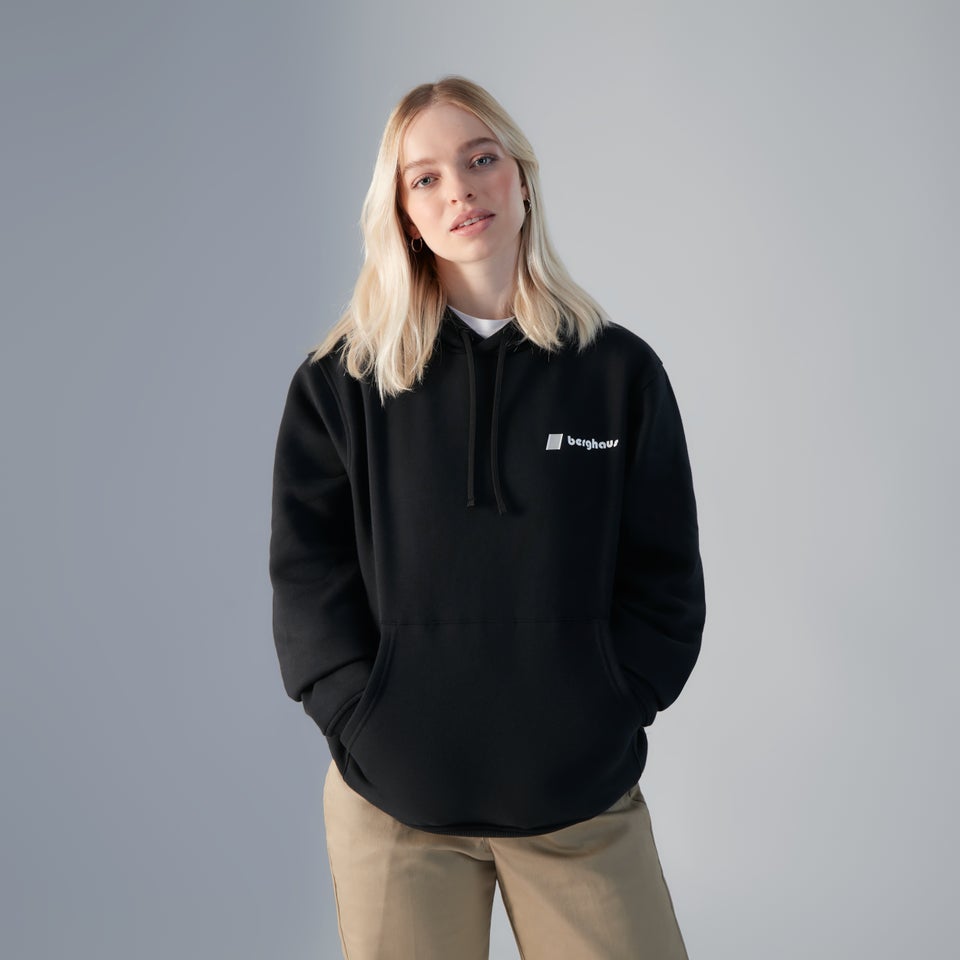 Unisex Heritage Back Print Hoody - Black