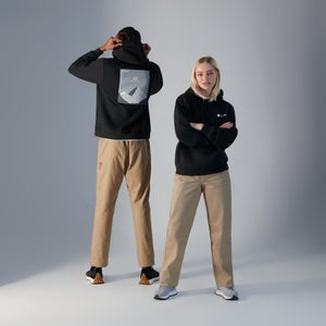 Unisex Heritage Back Print Hoody - Black - XS