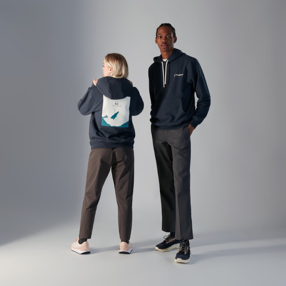 Unisex Heritage Back Print Hoody - Blue