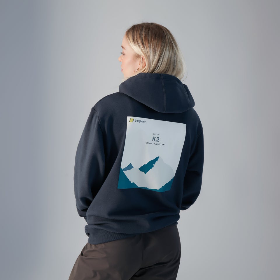Unisex Heritage Back Print Hoody - Blue