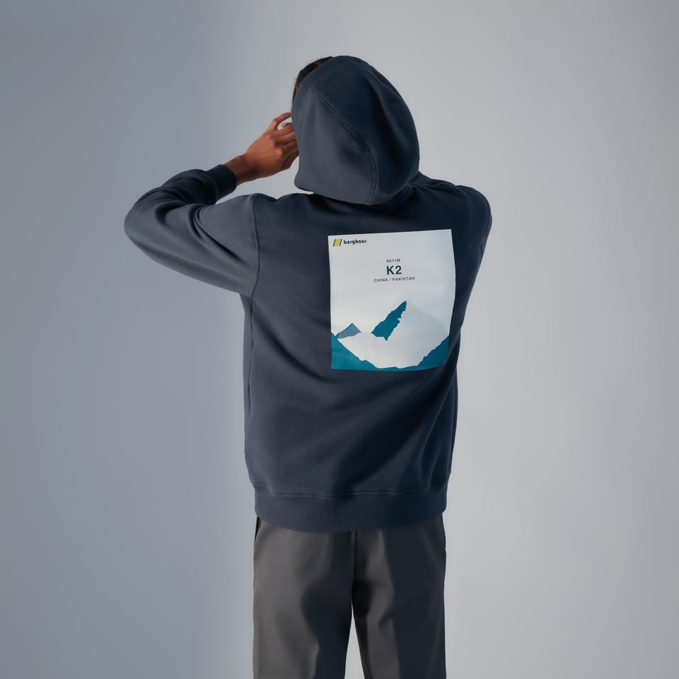 Unisex Heritage Back Print Hoody - Blue