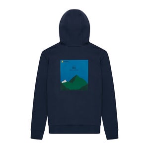Unisex Heritage Back Print Hoody - Blue