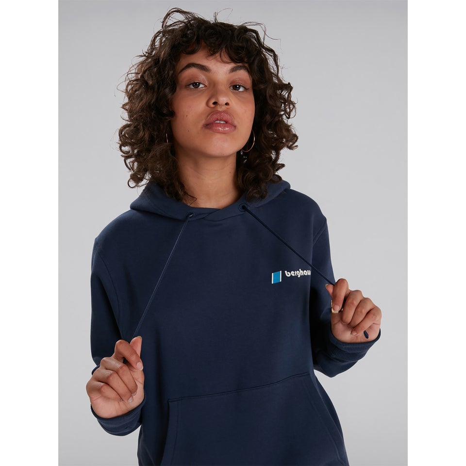 Unisex Heritage Back Print Hoody - Blue