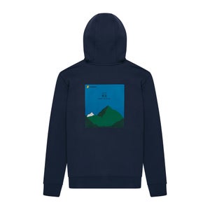 Unisex Heritage Back Print Hoody - Blue